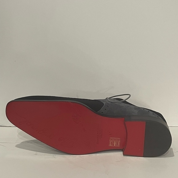 Emilio Franco shoes black/gray suede Oxford point toe - Picture 5 of 5